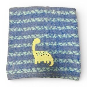 Baby Gear Kids Blanket Blue Stripe 30x42” Green Dinosaur Fleece 2016 Cutie Pie